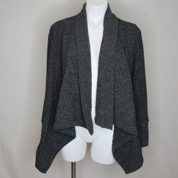 Athleta TIBURON Charcoal Gray Black Drape Wrap Sweater Women's M Medium - Picture 1 of 9